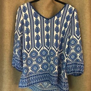 Francesca’s 3/4 Sleeve Blue Top